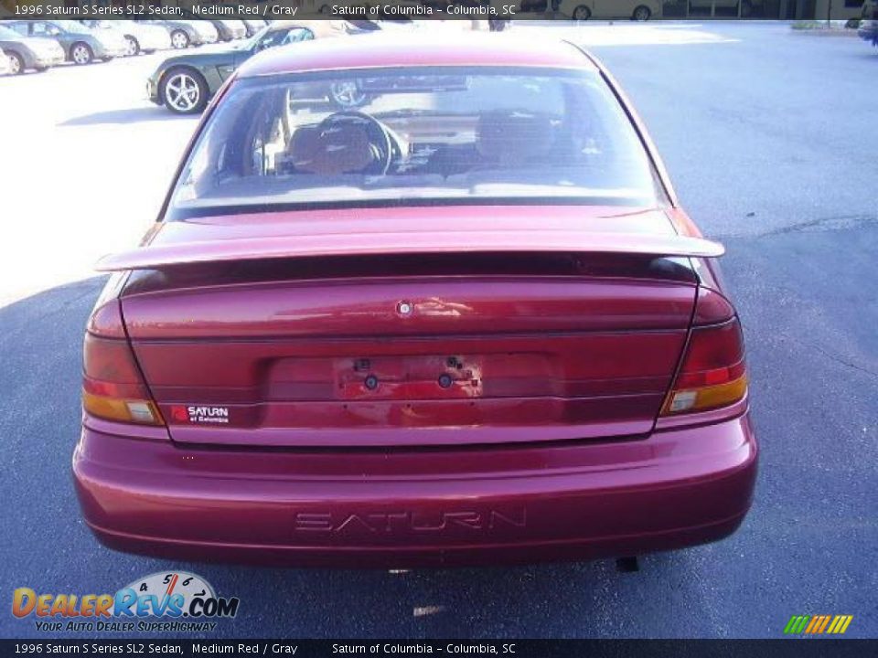 1996 Saturn S Series SL2 Sedan Medium Red / Gray Photo #6