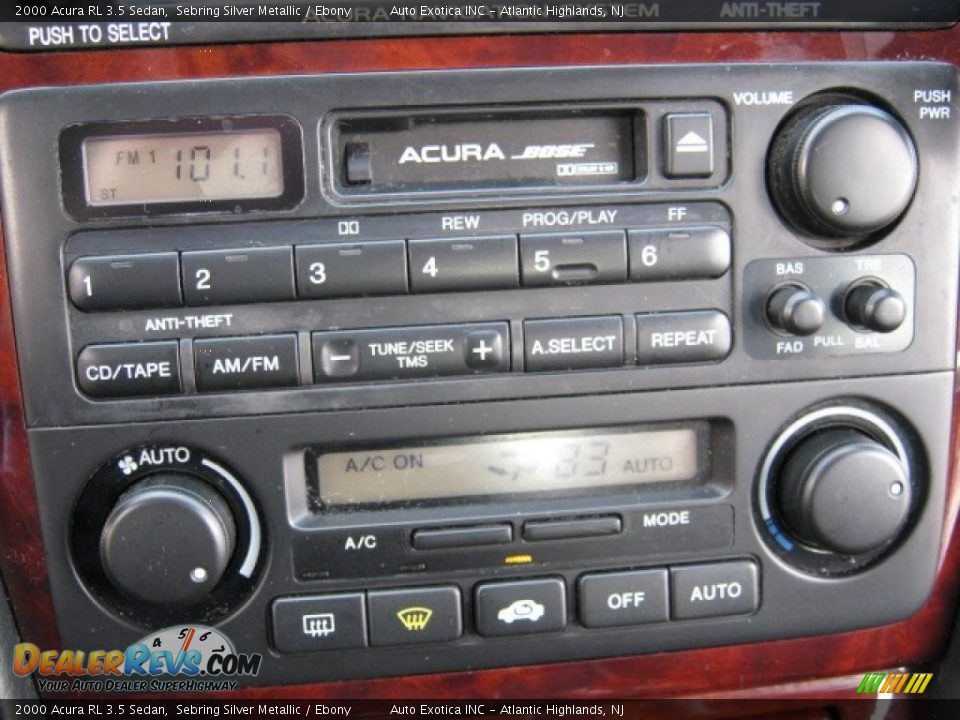 2000 Acura RL 3.5 Sedan Sebring Silver Metallic / Ebony Photo #9