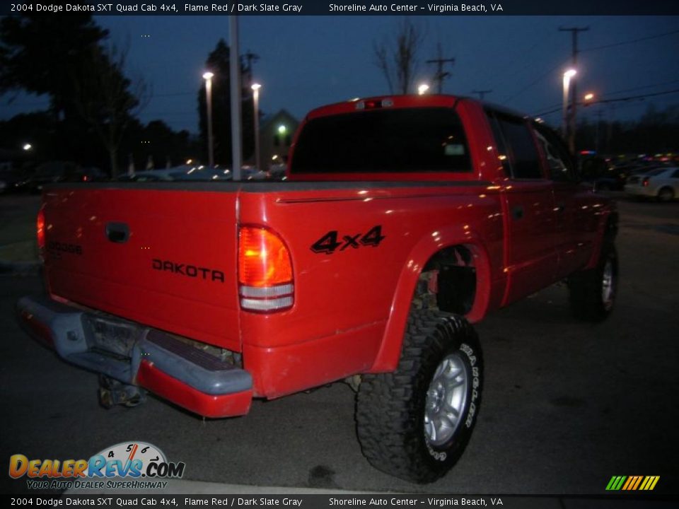 2004 Dodge Dakota SXT Quad Cab 4x4 Flame Red / Dark Slate Gray Photo #5