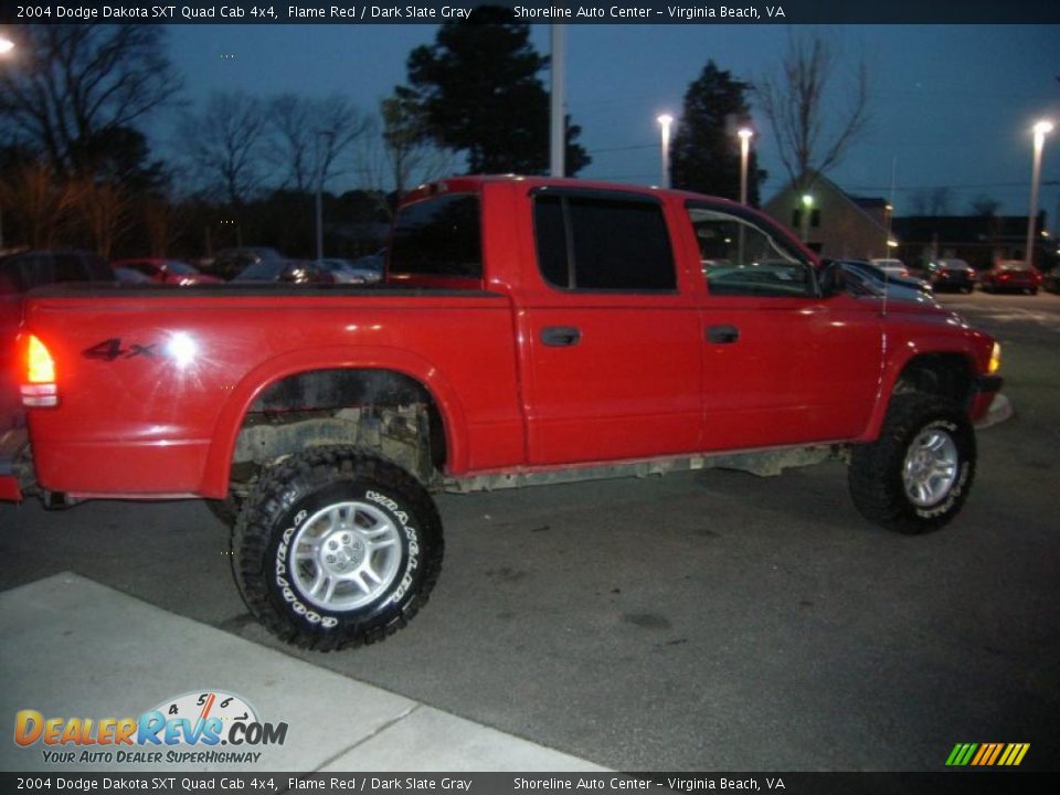2004 Dodge Dakota SXT Quad Cab 4x4 Flame Red / Dark Slate Gray Photo #6