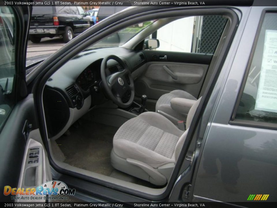 2003 Volkswagen Jetta GLS 1.8T Sedan Platinum Grey Metallic / Grey Photo #16