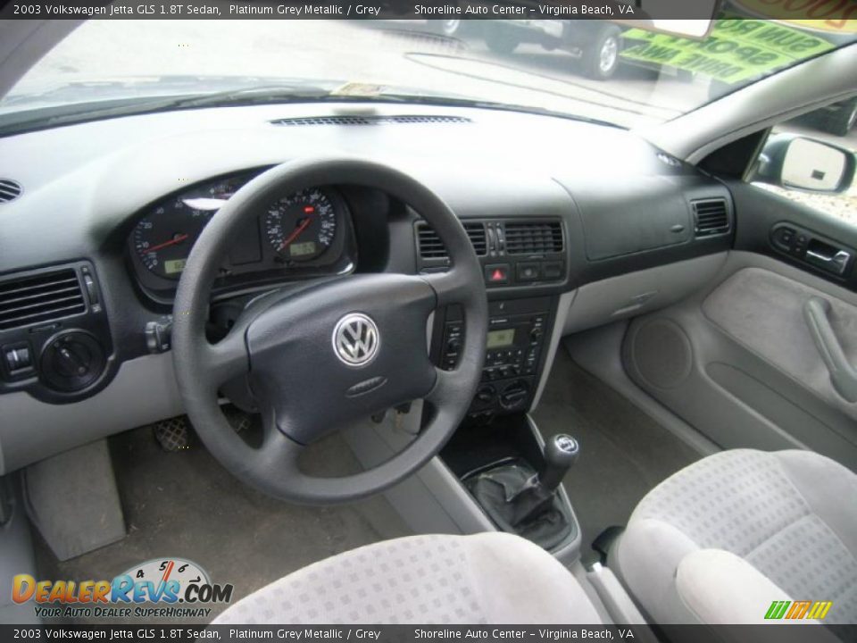 2003 Volkswagen Jetta GLS 1.8T Sedan Platinum Grey Metallic / Grey Photo #17