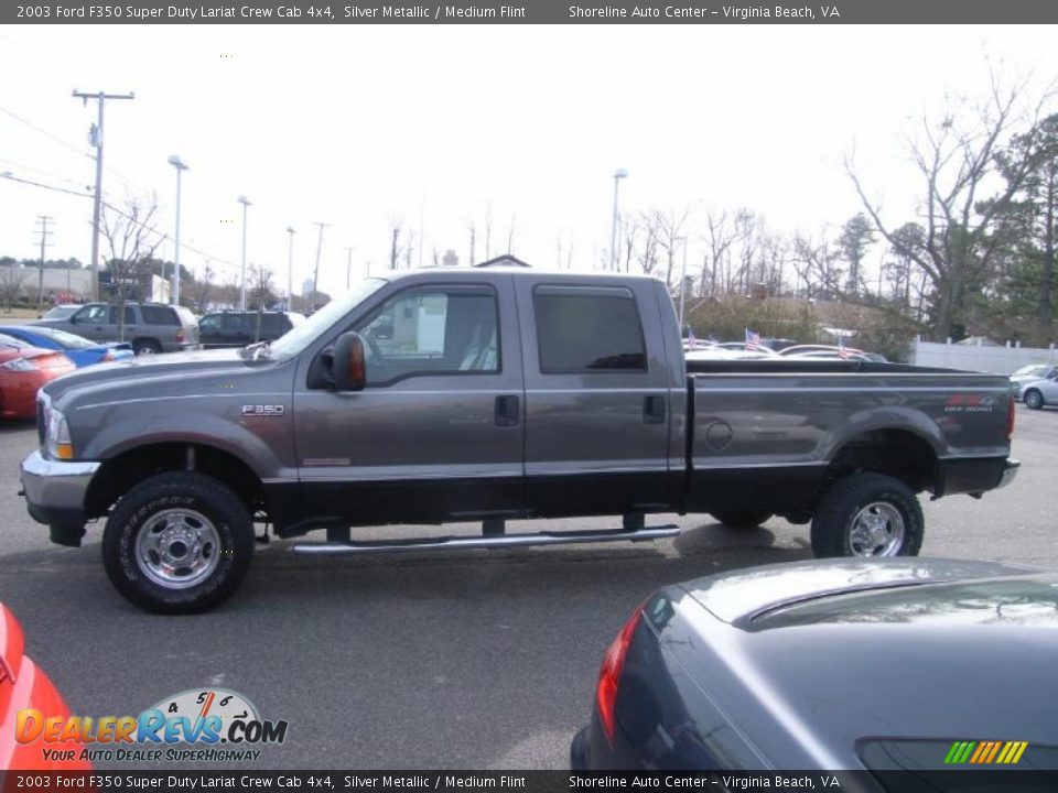 2003 Ford F350 Super Duty Lariat Crew Cab 4x4 Silver Metallic / Medium Flint Photo #3