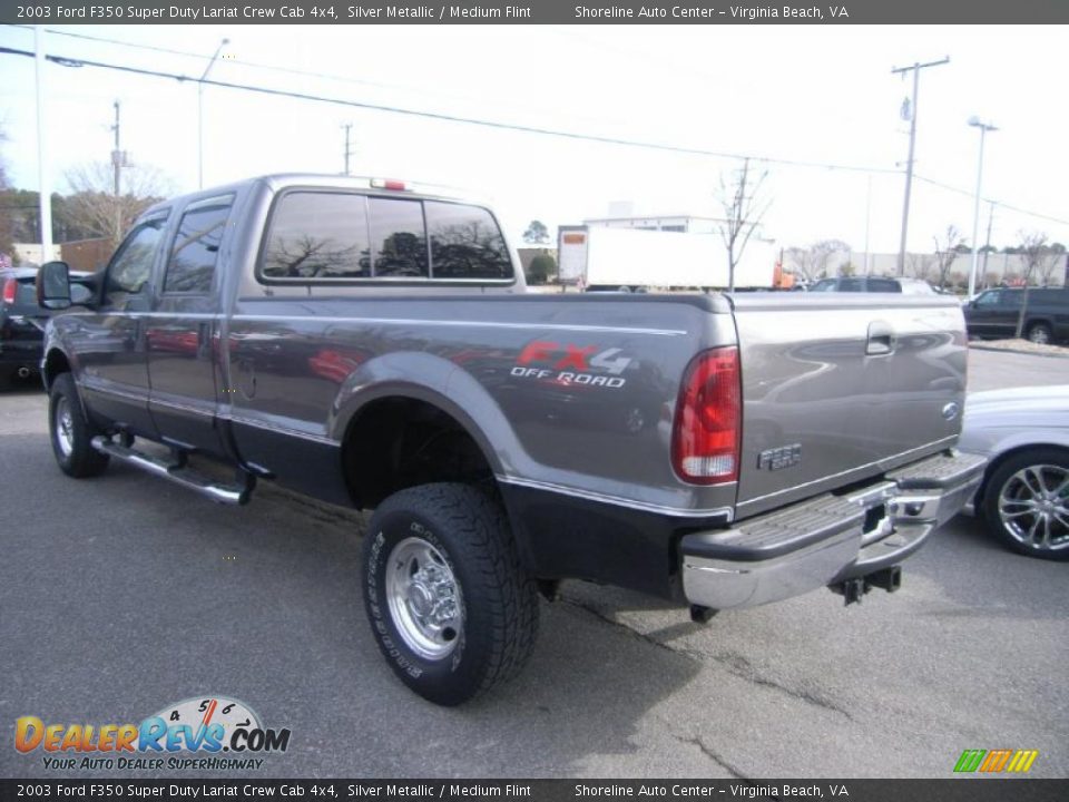 2003 Ford F350 Super Duty Lariat Crew Cab 4x4 Silver Metallic / Medium Flint Photo #4
