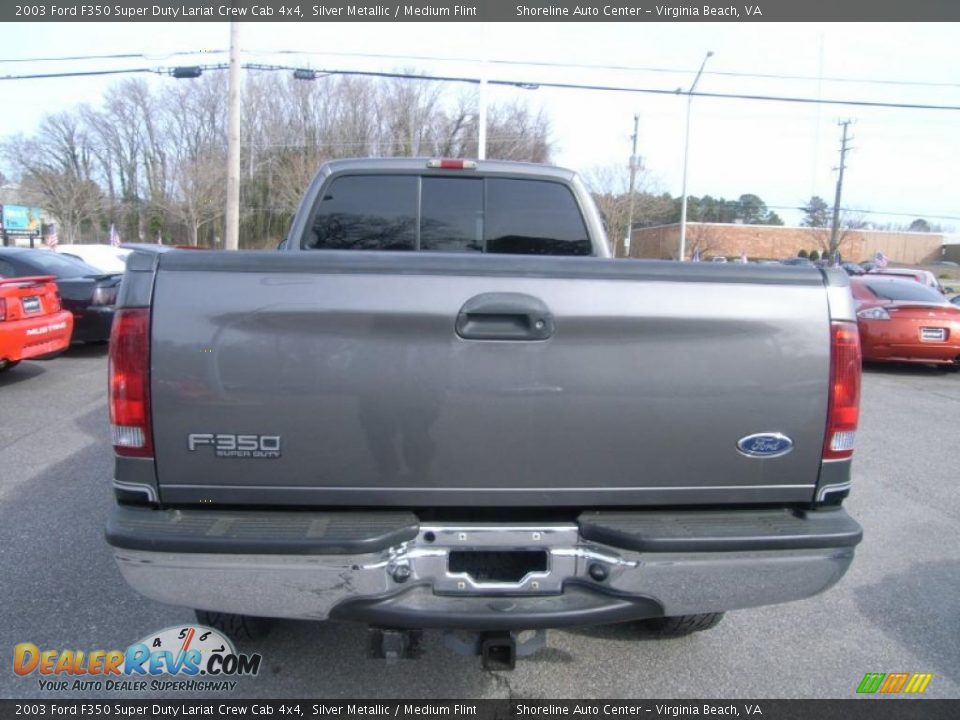 2003 Ford F350 Super Duty Lariat Crew Cab 4x4 Silver Metallic / Medium Flint Photo #5