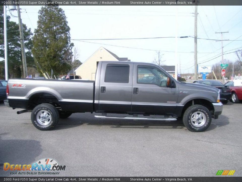 2003 Ford F350 Super Duty Lariat Crew Cab 4x4 Silver Metallic / Medium Flint Photo #8