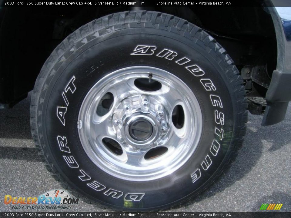 2003 Ford F350 Super Duty Lariat Crew Cab 4x4 Silver Metallic / Medium Flint Photo #12