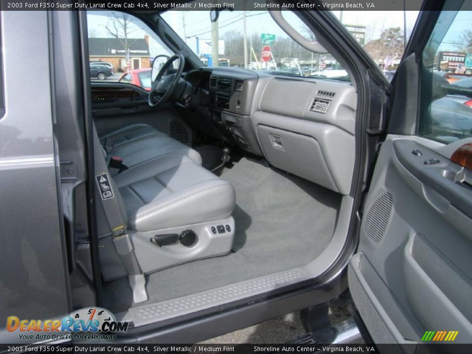 2003 Ford F350 Super Duty Lariat Crew Cab 4x4 Silver Metallic / Medium Flint Photo #15