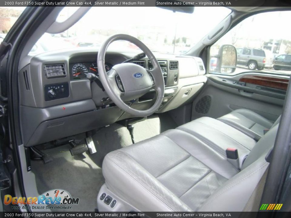 2003 Ford F350 Super Duty Lariat Crew Cab 4x4 Silver Metallic / Medium Flint Photo #17