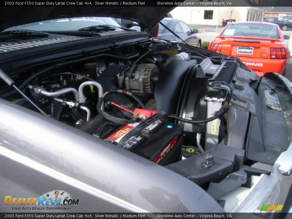 2003 Ford F350 Super Duty Lariat Crew Cab 4x4 Silver Metallic / Medium Flint Photo #28