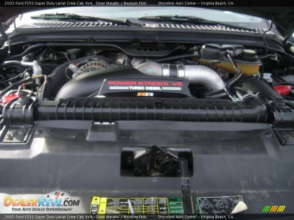 2003 Ford F350 Super Duty Lariat Crew Cab 4x4 Silver Metallic / Medium Flint Photo #29