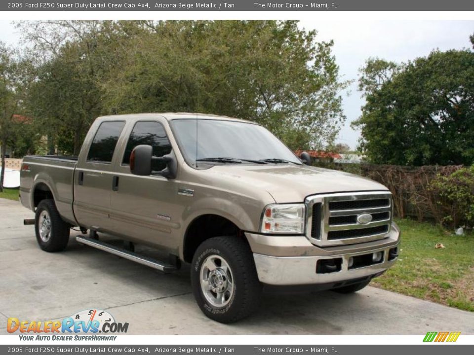 2005 Ford F250 Super Duty Lariat Crew Cab 4x4 Arizona Beige Metallic / Tan Photo #14