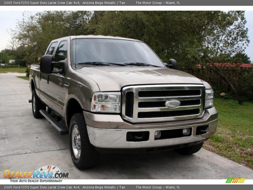 2005 Ford F250 Super Duty Lariat Crew Cab 4x4 Arizona Beige Metallic / Tan Photo #15