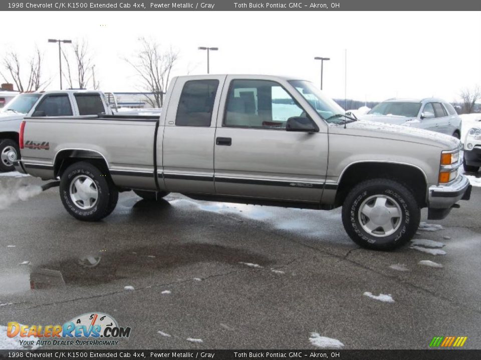 1998 Chevrolet C/K K1500 Extended Cab 4x4 Pewter Metallic / Gray Photo #2