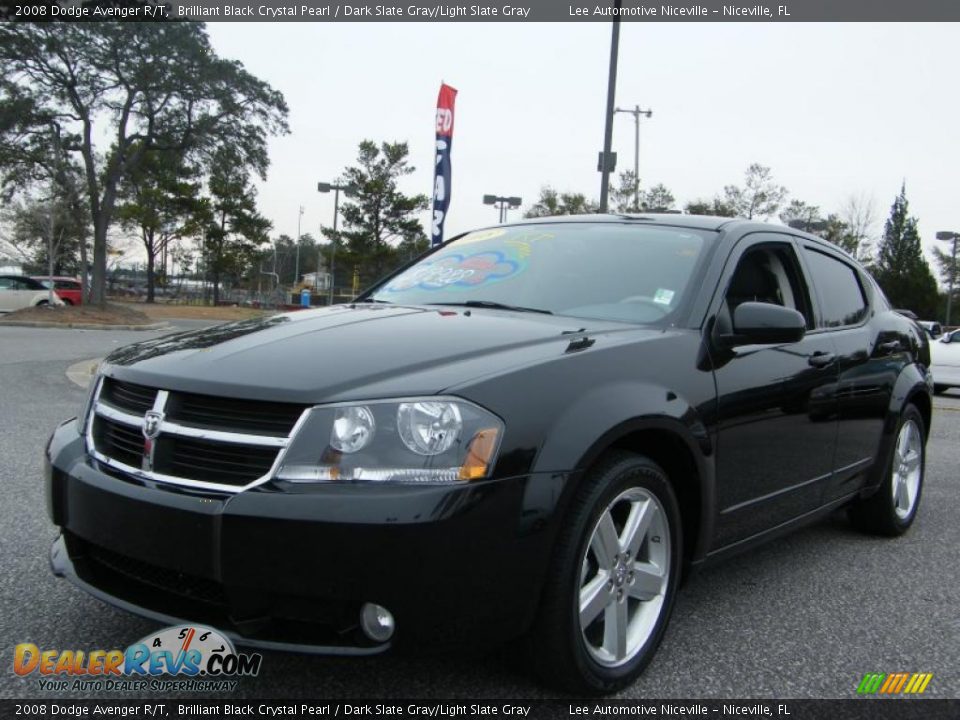 2008 Dodge Avenger R/T Brilliant Black Crystal Pearl / Dark Slate Gray/Light Slate Gray Photo #1