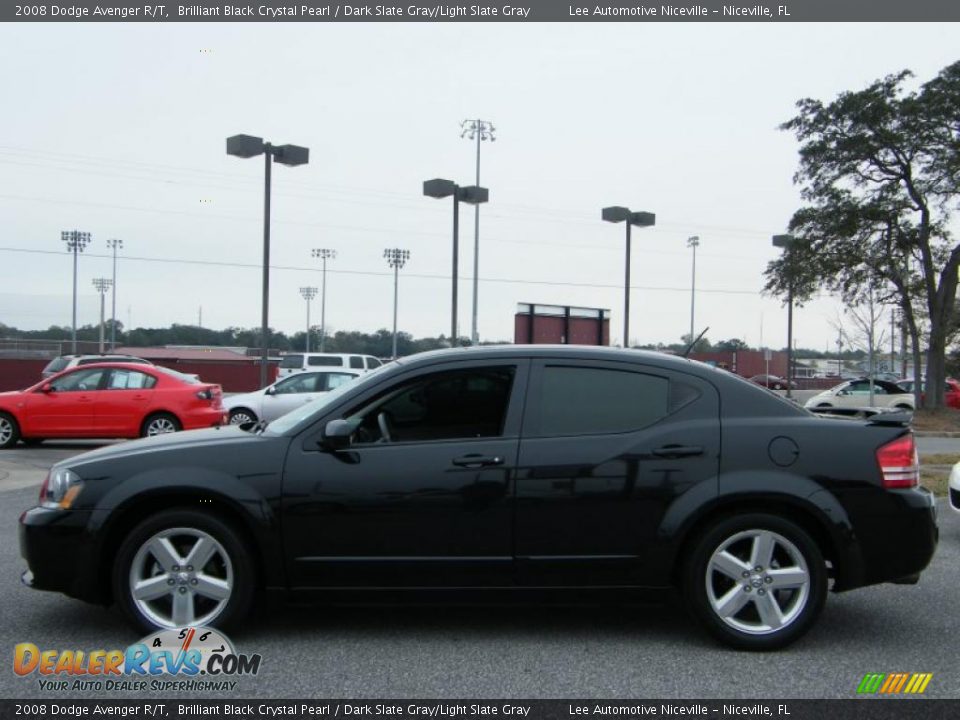 2008 Dodge Avenger R/T Brilliant Black Crystal Pearl / Dark Slate Gray/Light Slate Gray Photo #2