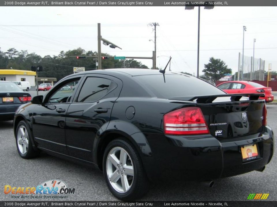 2008 Dodge Avenger R/T Brilliant Black Crystal Pearl / Dark Slate Gray/Light Slate Gray Photo #3
