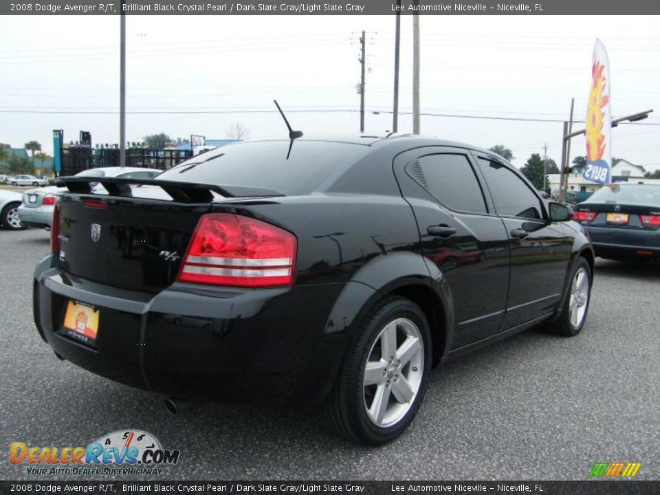 2008 Dodge Avenger R/T Brilliant Black Crystal Pearl / Dark Slate Gray/Light Slate Gray Photo #5