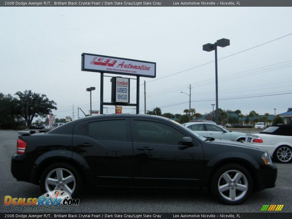 2008 Dodge Avenger R/T Brilliant Black Crystal Pearl / Dark Slate Gray/Light Slate Gray Photo #6