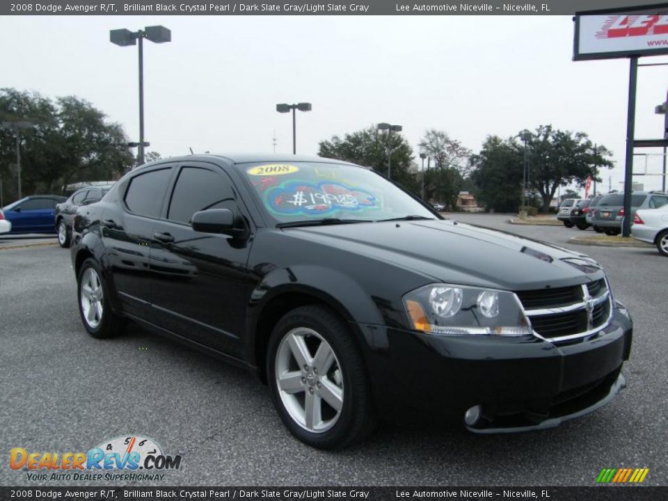 2008 Dodge Avenger R/T Brilliant Black Crystal Pearl / Dark Slate Gray/Light Slate Gray Photo #7
