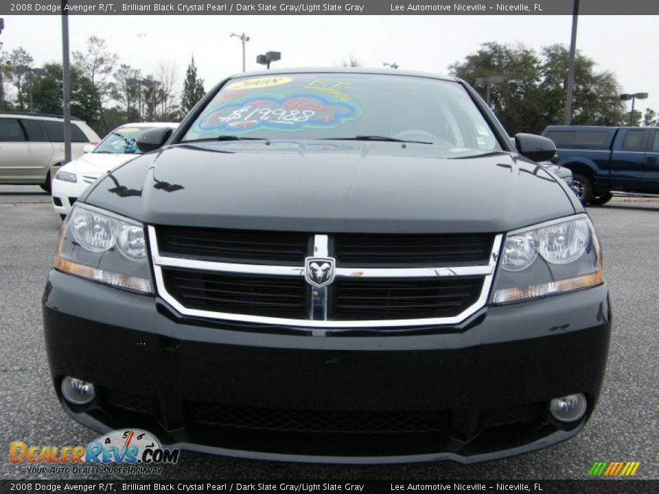 2008 Dodge Avenger R/T Brilliant Black Crystal Pearl / Dark Slate Gray/Light Slate Gray Photo #8