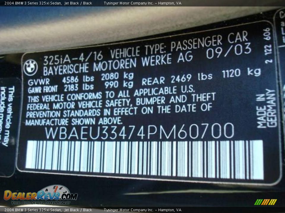 2004 BMW 3 Series 325xi Sedan Jet Black / Black Photo #25
