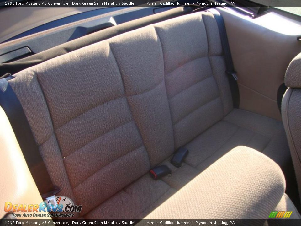 1998 Ford Mustang V6 Convertible Dark Green Satin Metallic / Saddle Photo #20