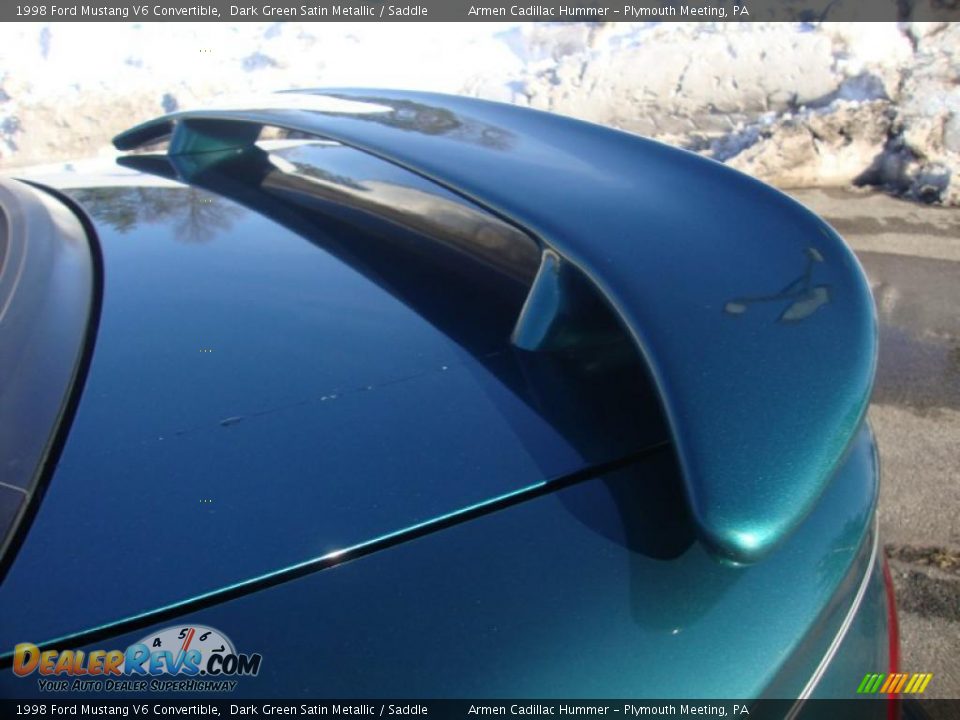1998 Ford Mustang V6 Convertible Dark Green Satin Metallic / Saddle Photo #22