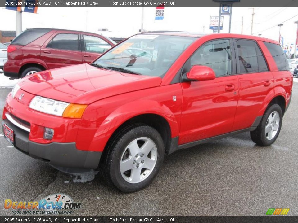 2005 Saturn VUE V6 AWD Chili Pepper Red / Gray Photo #6
