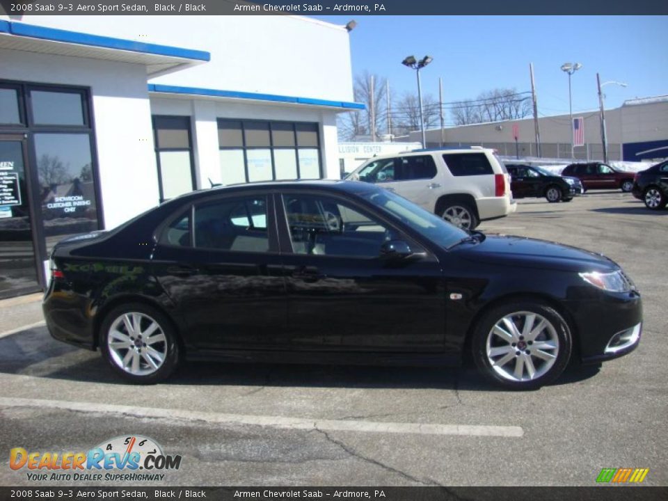 2008 Saab 9-3 Aero Sport Sedan Black / Black Photo #6