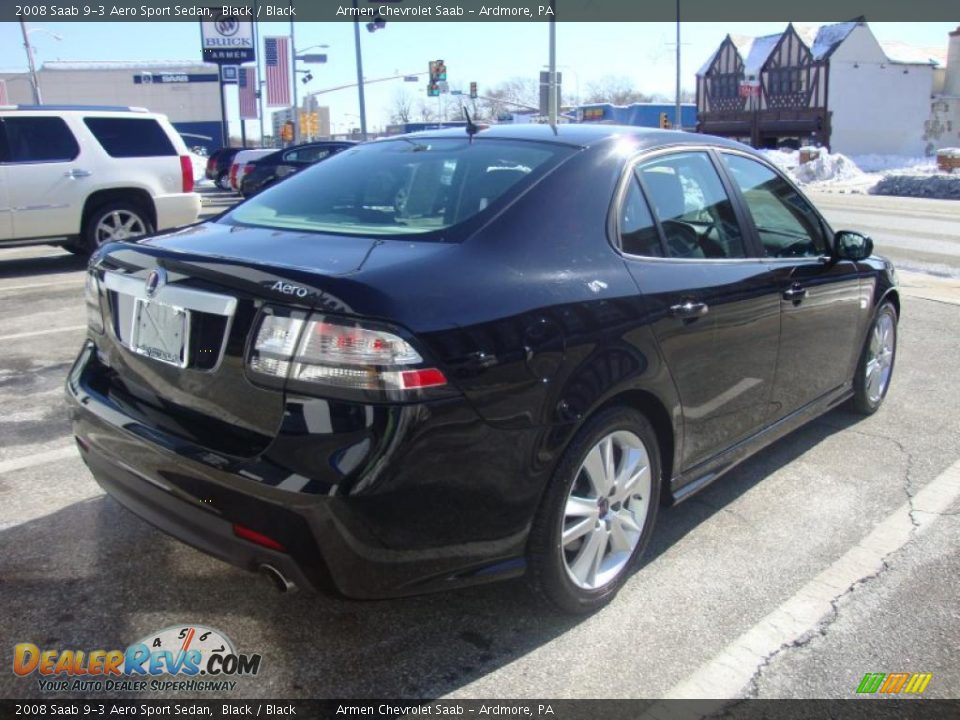 2008 Saab 9-3 Aero Sport Sedan Black / Black Photo #7