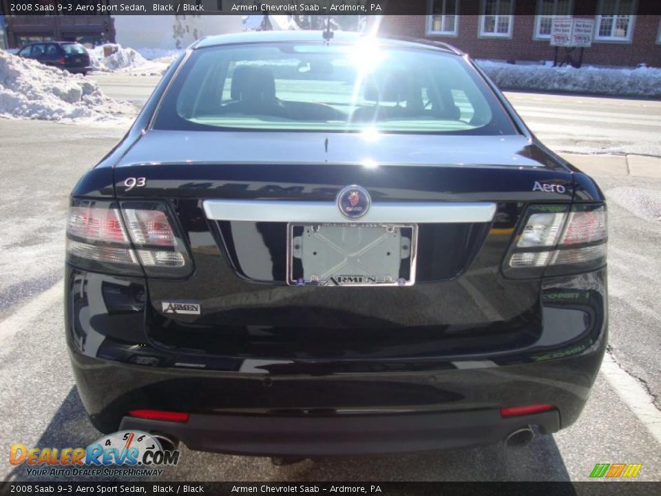 2008 Saab 9-3 Aero Sport Sedan Black / Black Photo #8