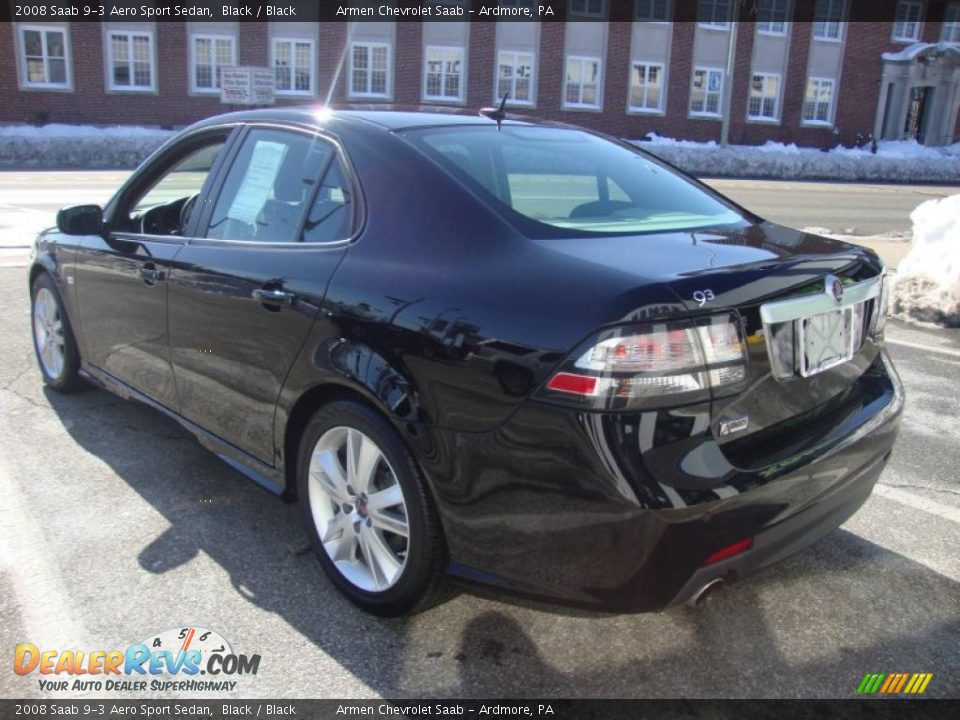 2008 Saab 9-3 Aero Sport Sedan Black / Black Photo #9