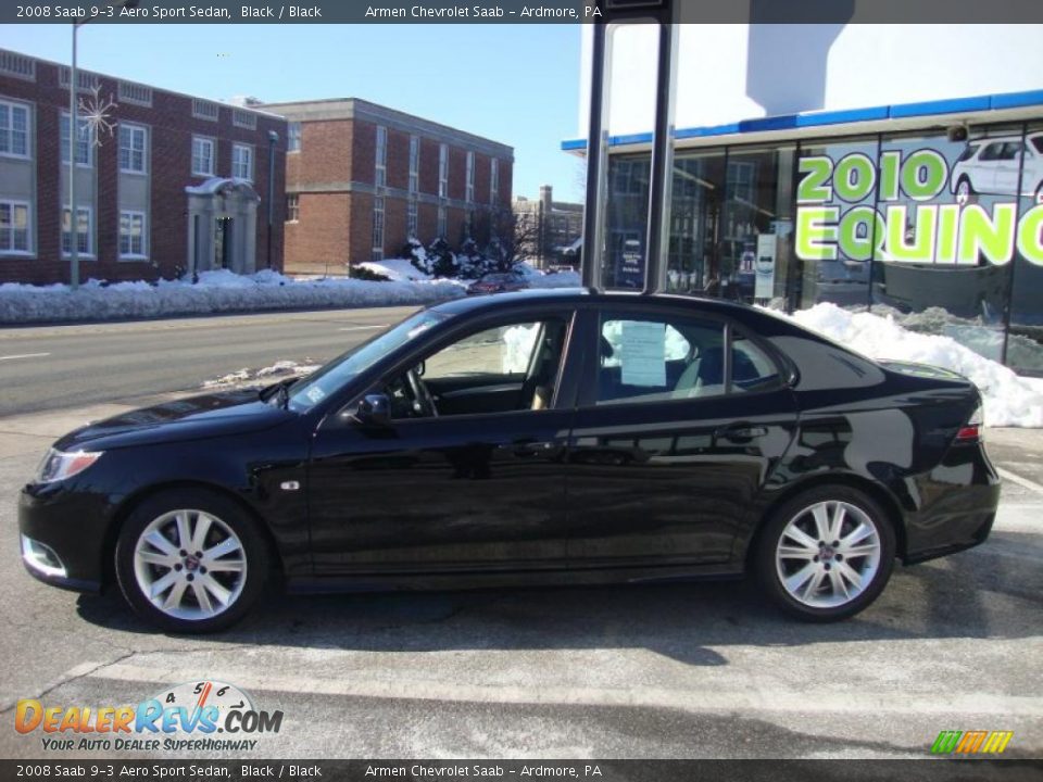 2008 Saab 9-3 Aero Sport Sedan Black / Black Photo #10