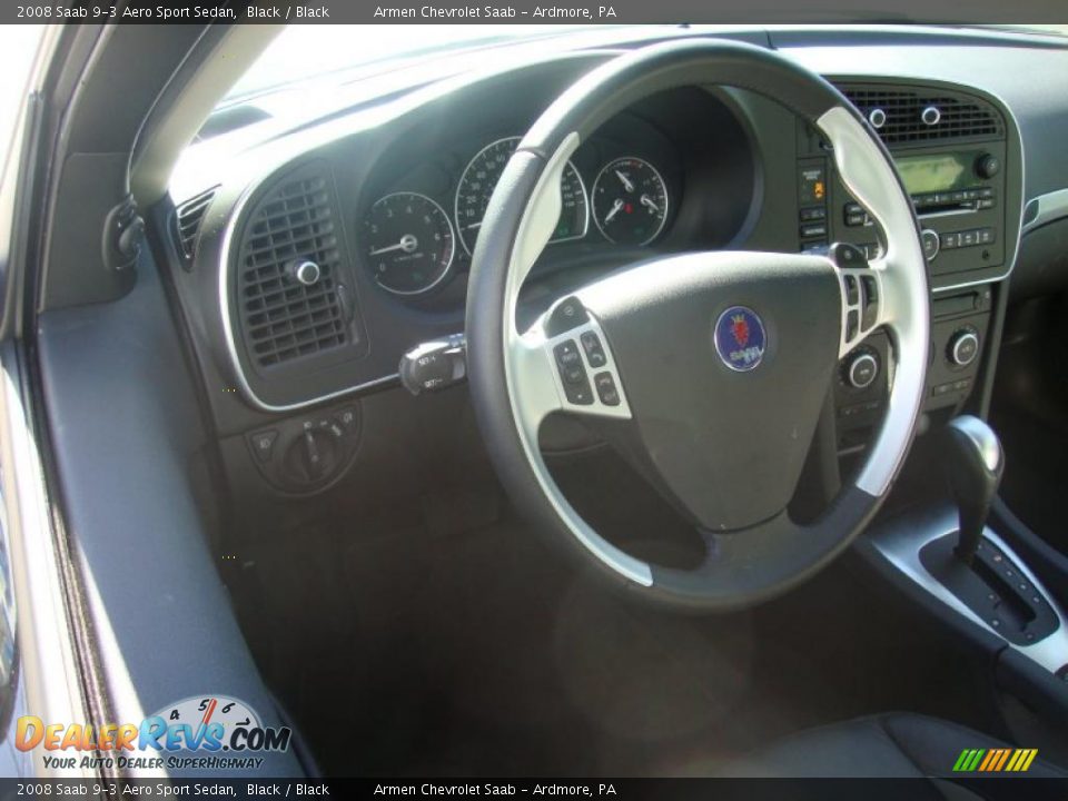2008 Saab 9-3 Aero Sport Sedan Black / Black Photo #11