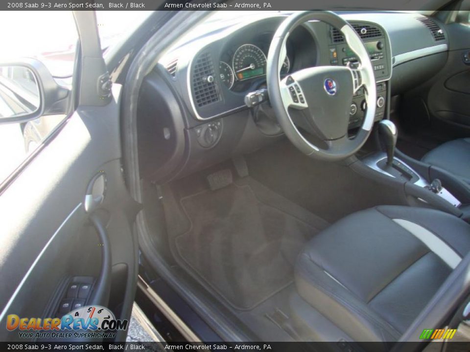 2008 Saab 9-3 Aero Sport Sedan Black / Black Photo #12