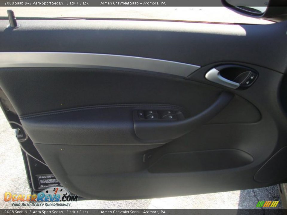 2008 Saab 9-3 Aero Sport Sedan Black / Black Photo #13