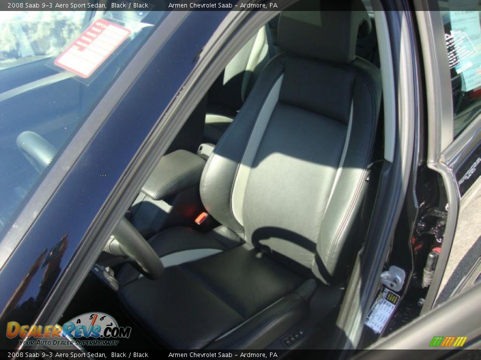 2008 Saab 9-3 Aero Sport Sedan Black / Black Photo #16