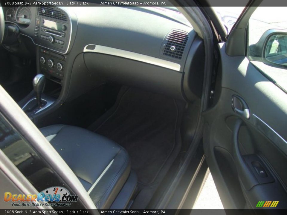 2008 Saab 9-3 Aero Sport Sedan Black / Black Photo #17