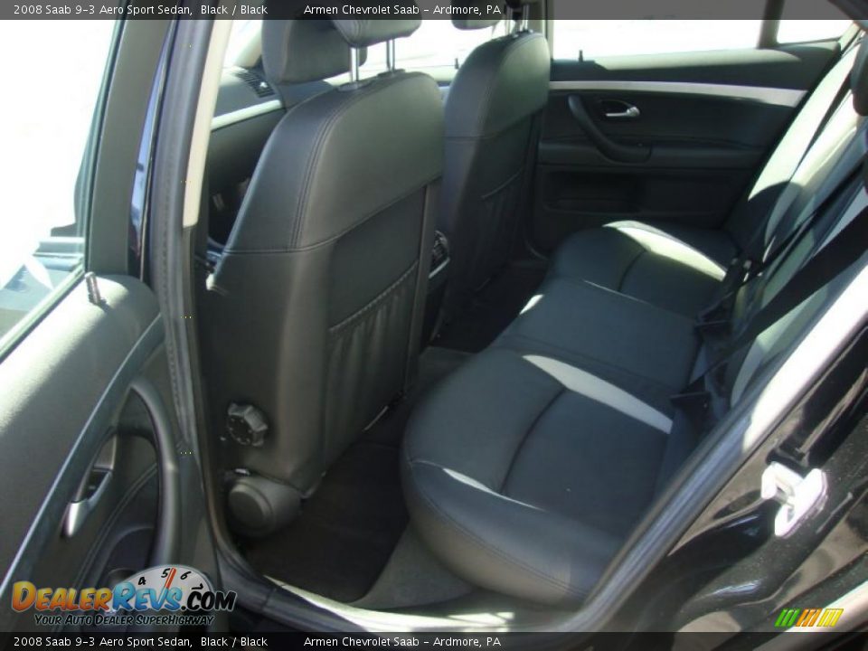 2008 Saab 9-3 Aero Sport Sedan Black / Black Photo #21