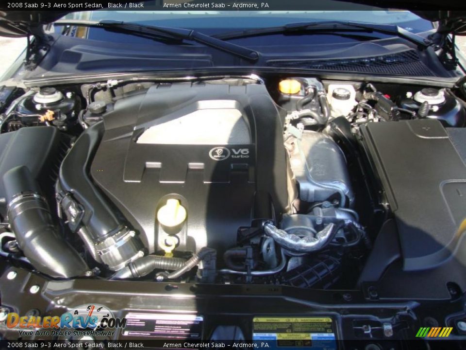 2008 Saab 9-3 Aero Sport Sedan Black / Black Photo #26