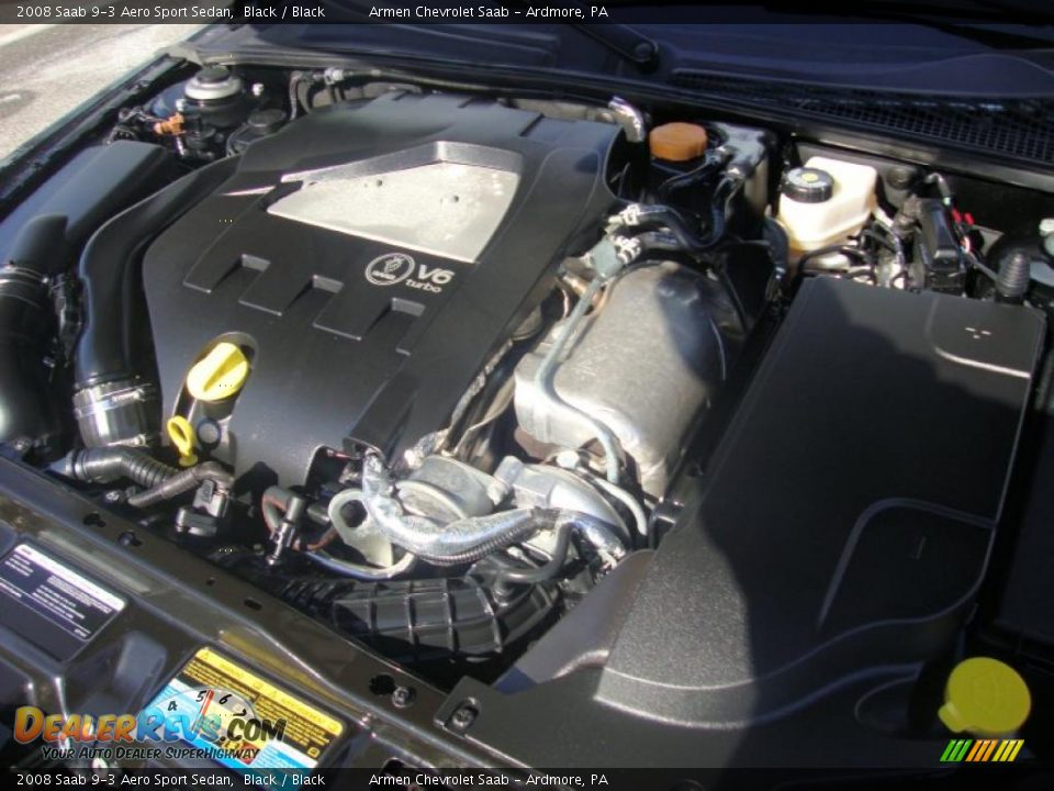 2008 Saab 9-3 Aero Sport Sedan Black / Black Photo #27