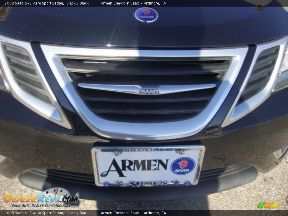 2008 Saab 9-3 Aero Sport Sedan Black / Black Photo #28