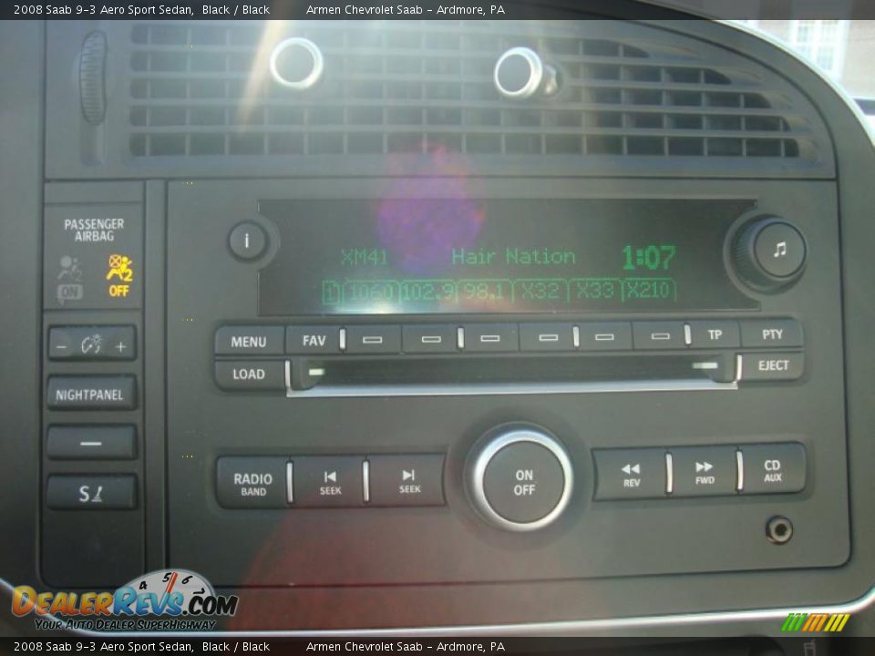 2008 Saab 9-3 Aero Sport Sedan Black / Black Photo #32