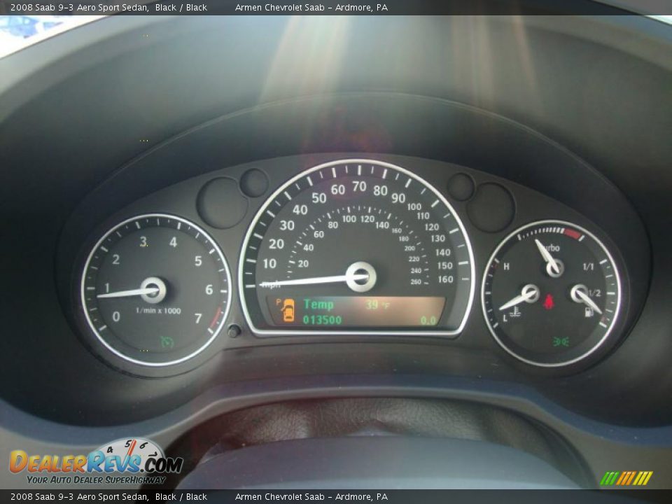 2008 Saab 9-3 Aero Sport Sedan Black / Black Photo #35