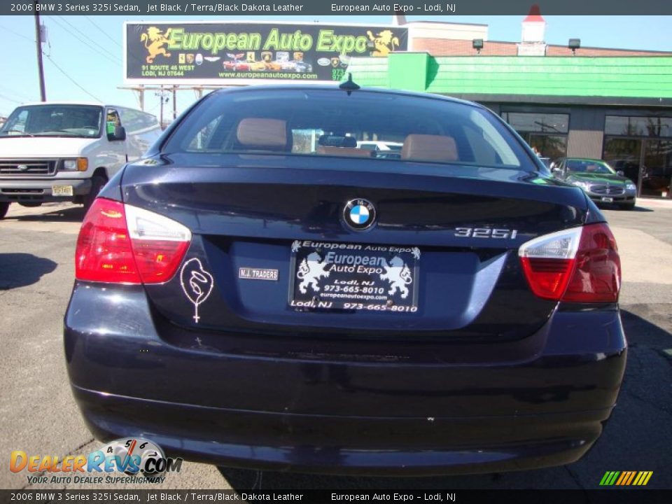 2006 BMW 3 Series 325i Sedan Jet Black / Terra/Black Dakota Leather Photo #8