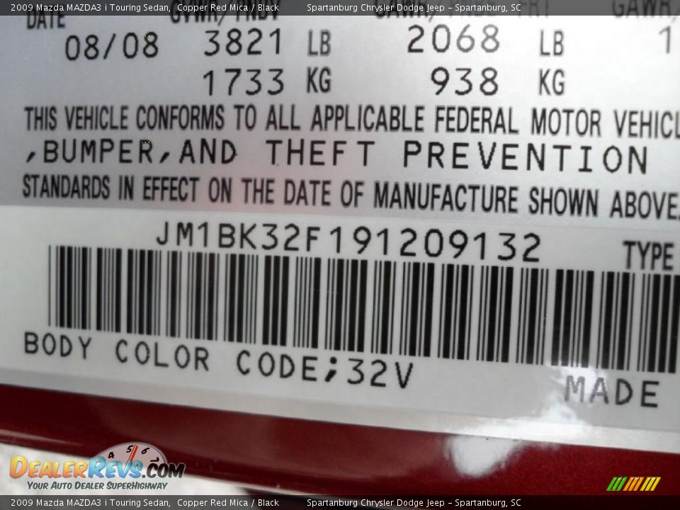 2009 Mazda MAZDA3 i Touring Sedan Copper Red Mica / Black Photo #10