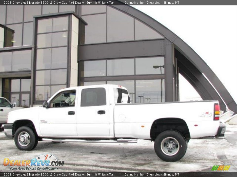 2003 Chevrolet Silverado 3500 LS Crew Cab 4x4 Dually Summit White / Tan Photo #1