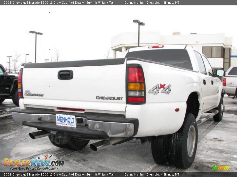 2003 Chevrolet Silverado 3500 LS Crew Cab 4x4 Dually Summit White / Tan Photo #5
