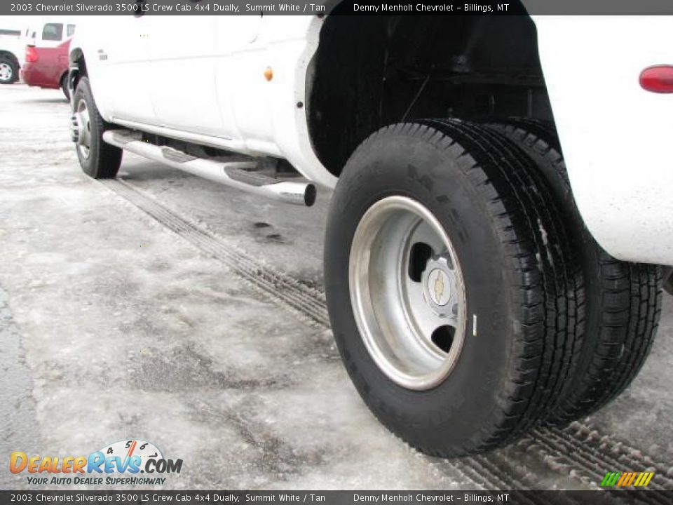 2003 Chevrolet Silverado 3500 LS Crew Cab 4x4 Dually Summit White / Tan Photo #7